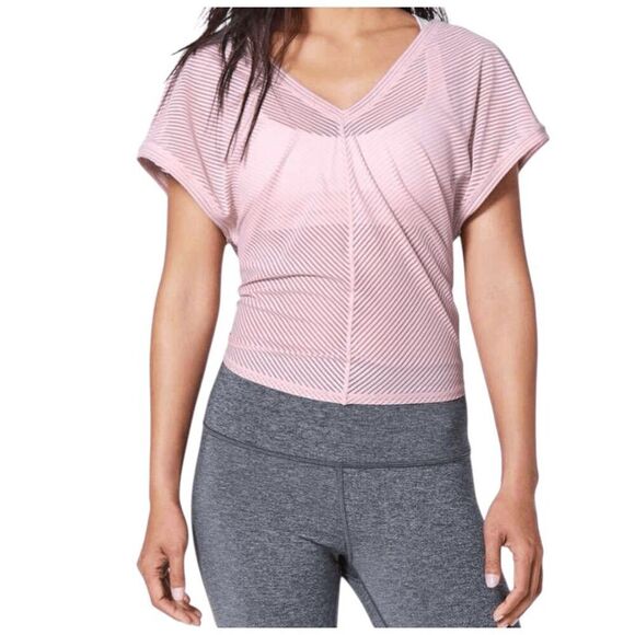 LULULEMON ATHLETICA Ahead By Miles Short Sleeve In Petals Size Medium - Picture 2 of 6